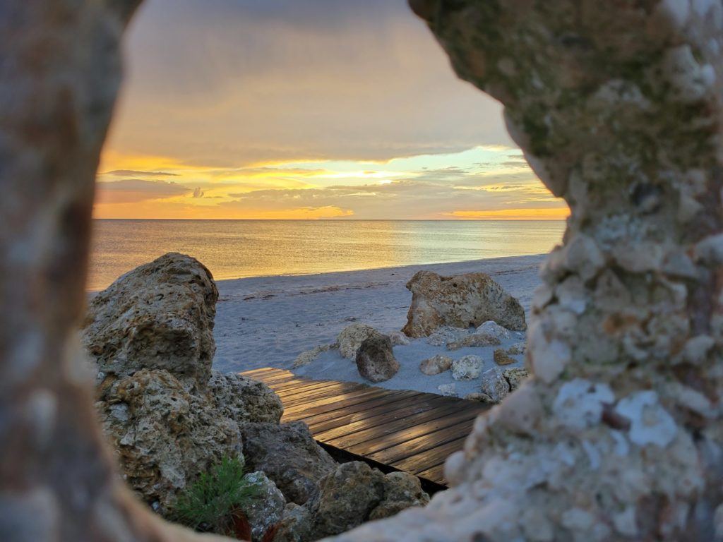 View trough the rocks